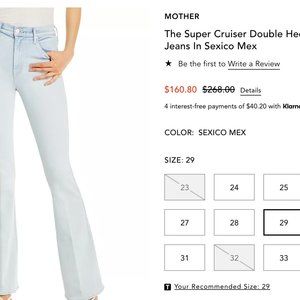 MOTHER light wash flare woman’s jeans